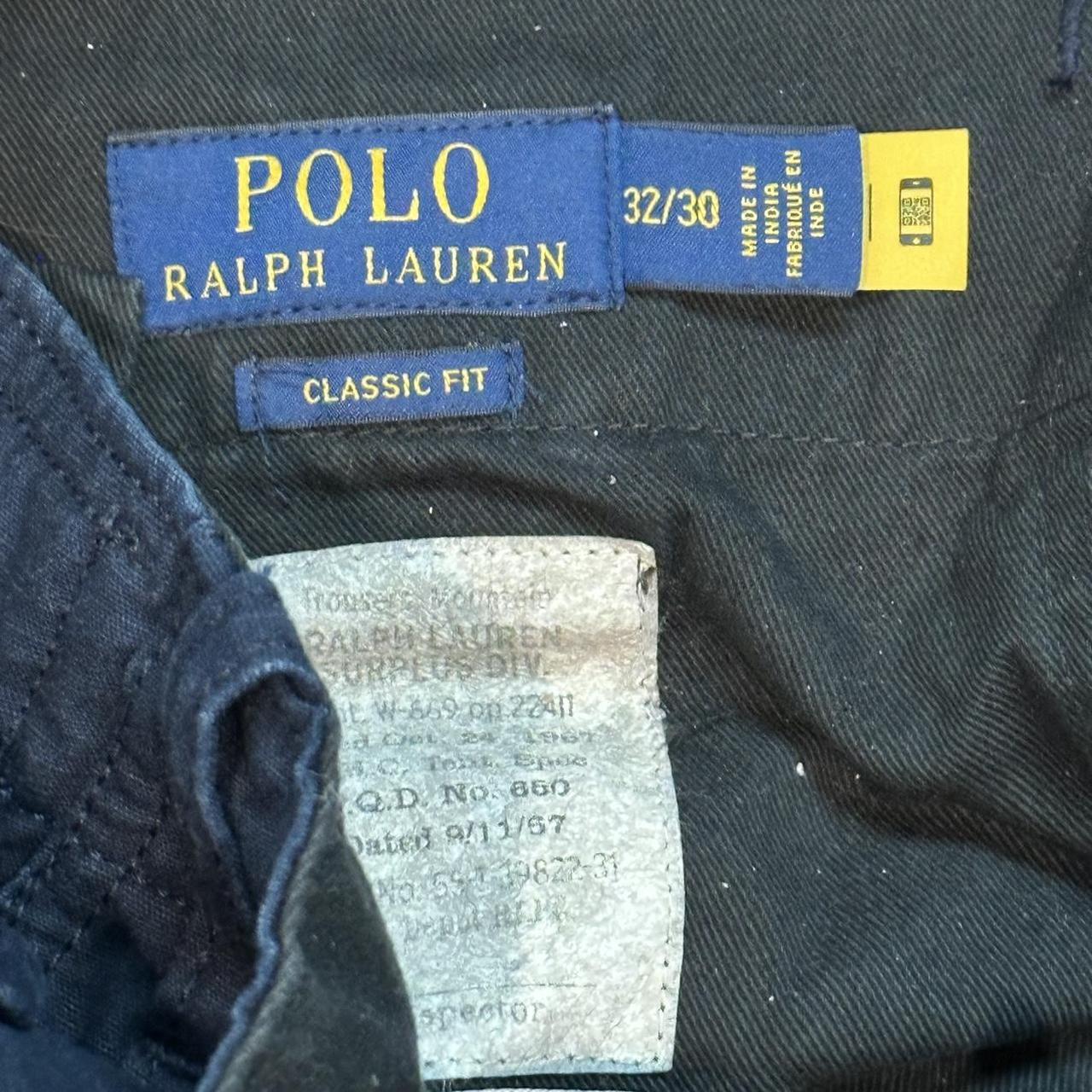 Polo Ralph Lauren Navy Surplus Chino Cargoes Size... - Depop