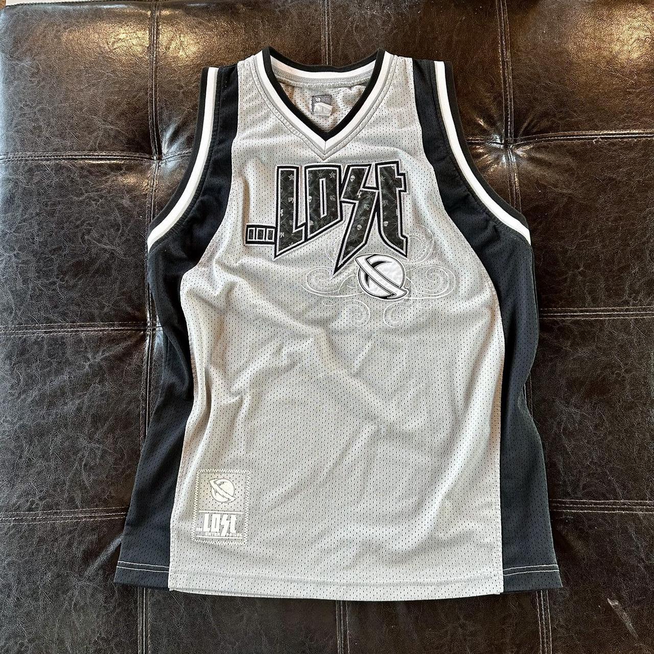 Vintage Lost Enterprises Gray Basketball Jersey | Depop