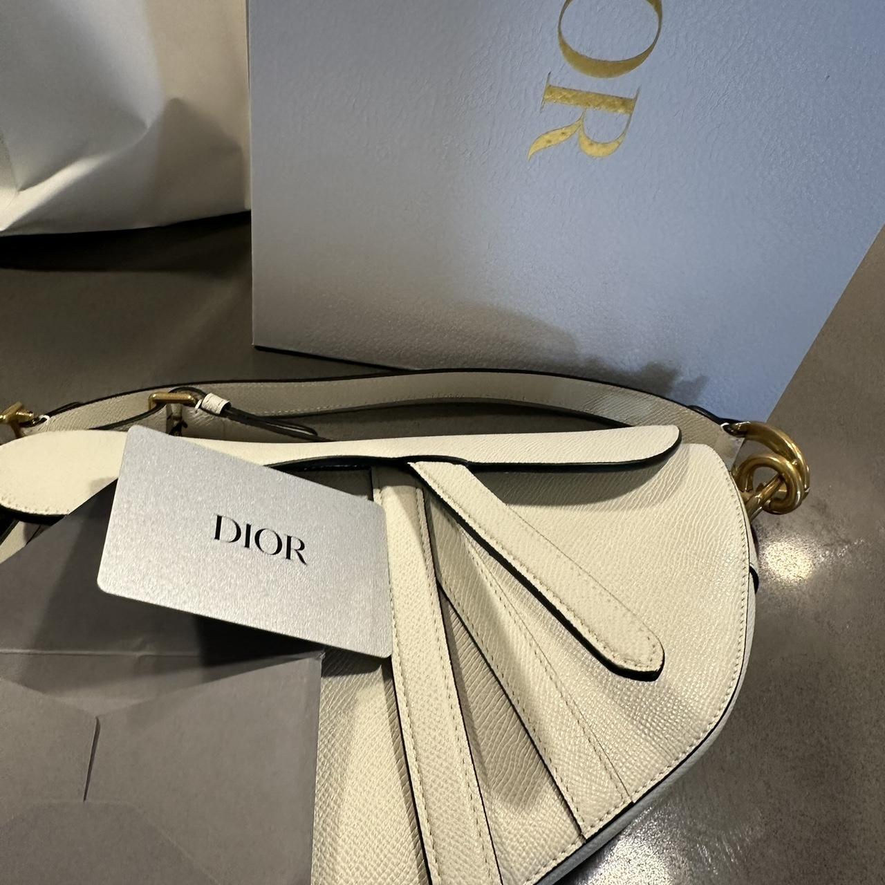 Dior Saddle bag with strap Latte Grained Calfskin Depop