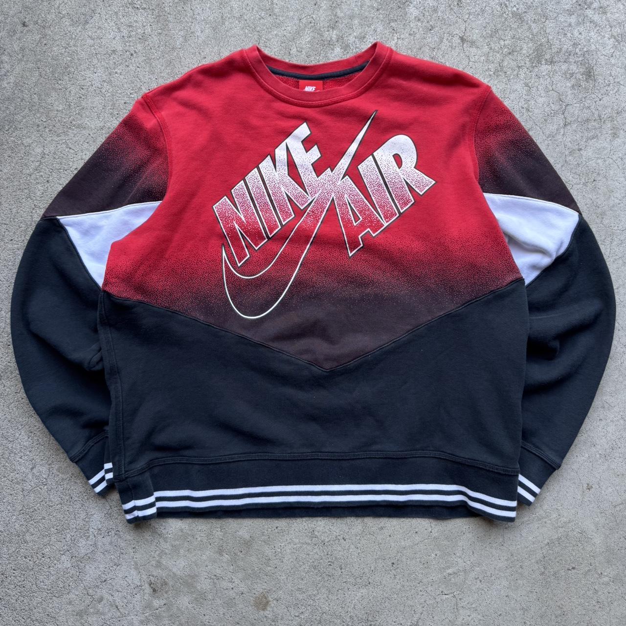 nike air crewneck sweatshirt white black red