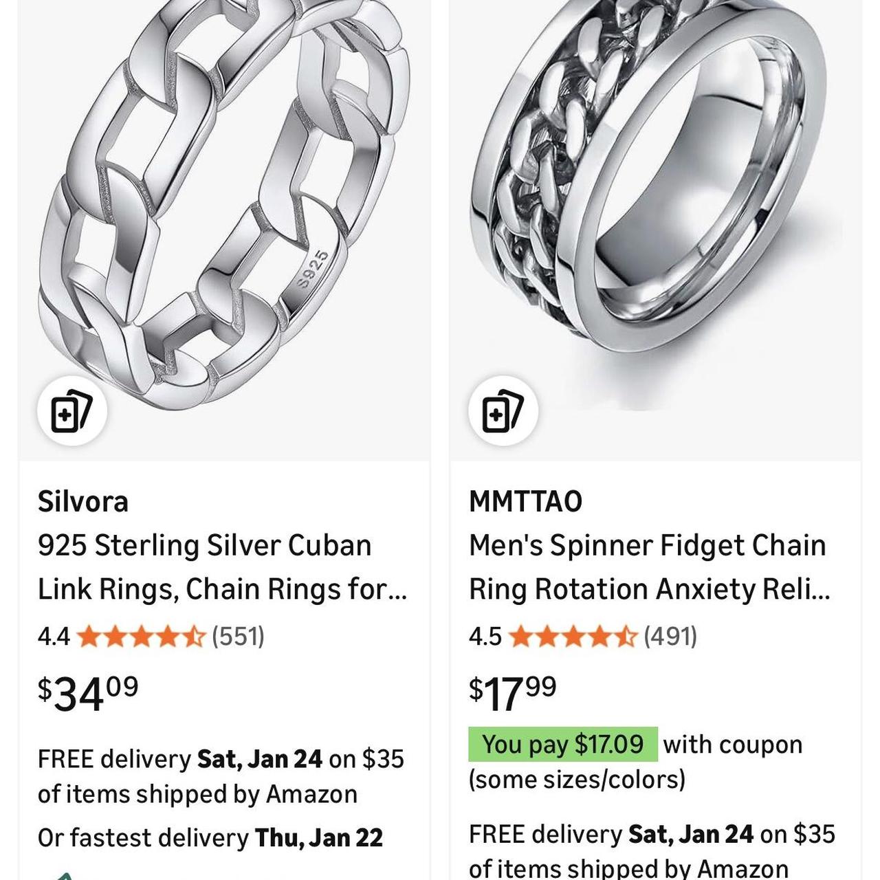 Women's Ring - Silver – Silver ring bundle - 2 ri… - image 5