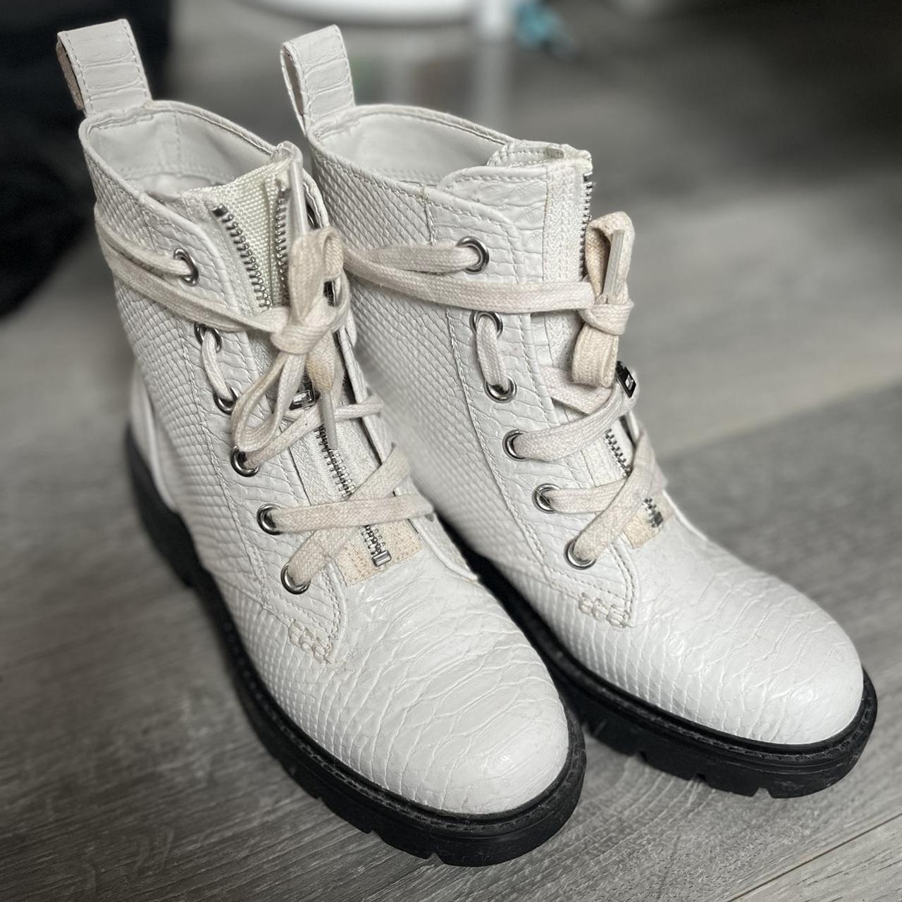 White Ugg snakeskin boots Size UK 5/ EU 38 Used and... - Depop