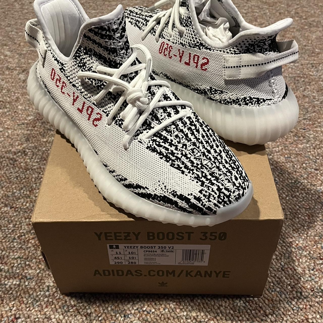 Zebra Yeezys boost 350 v2 men size 11 original box... - Depop