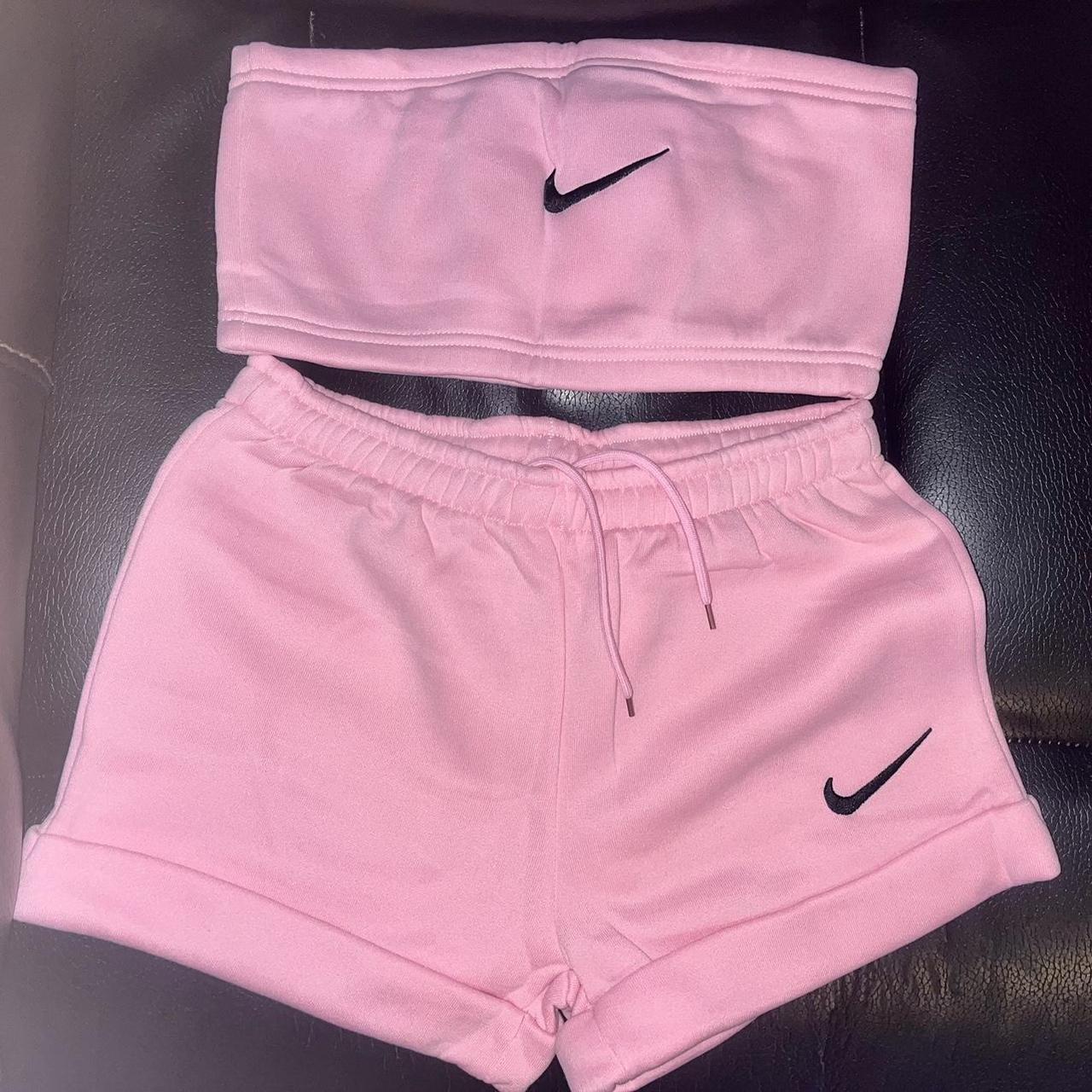 Nike shorts and crop top set Embroidery Nike... - Depop