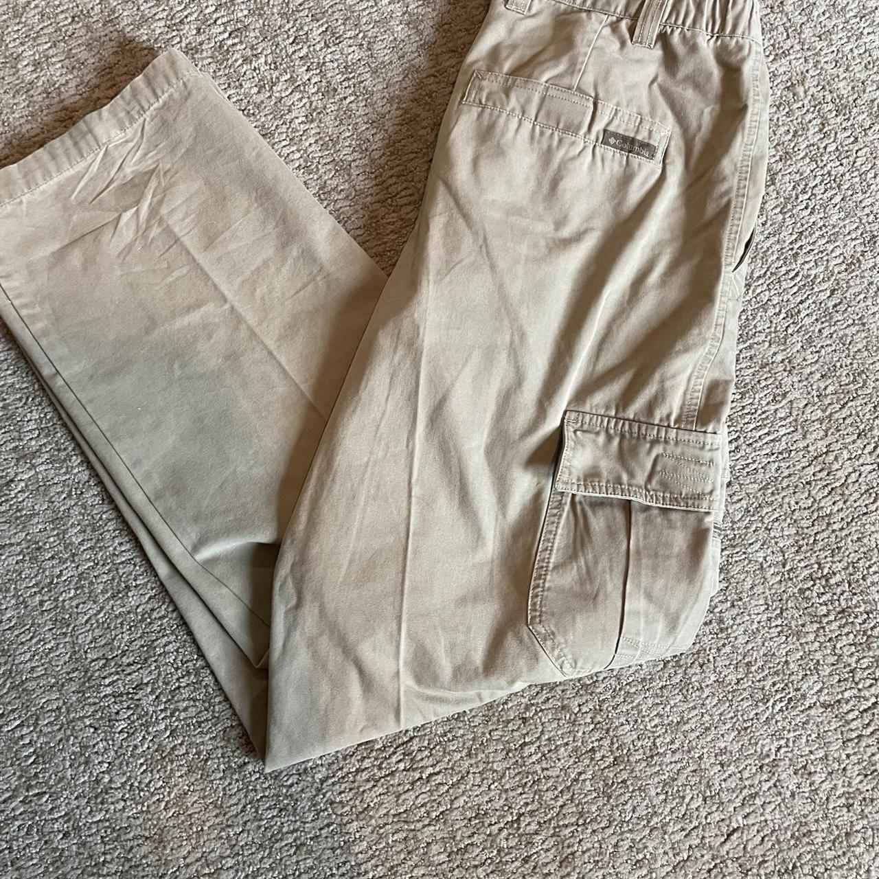 Columbia tan baggy cargo pants Used- Good condition... - Depop