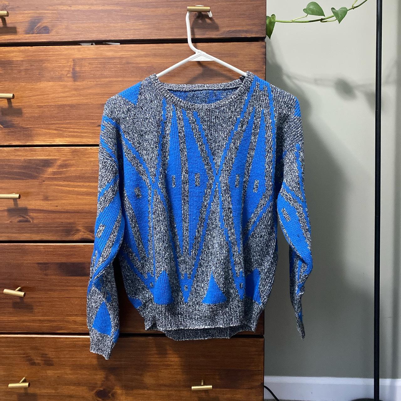 Vintage geometric print sweater. Tags are missing so... - Depop