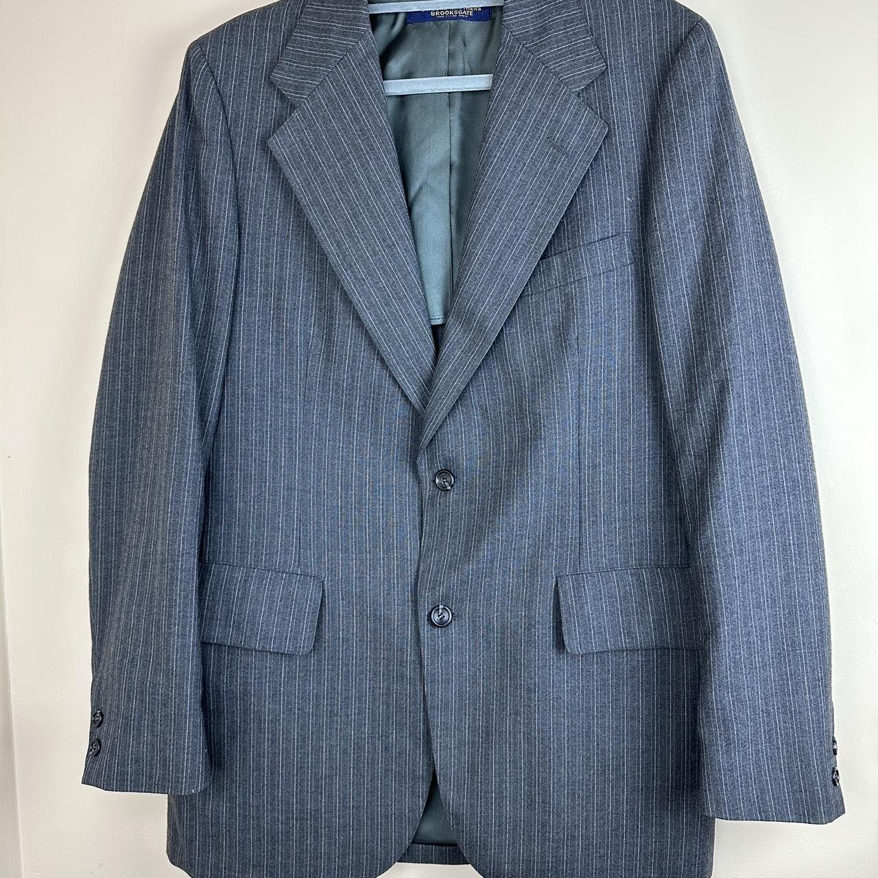 Books brothers Pinstripes suit jacket career wool... - Depop