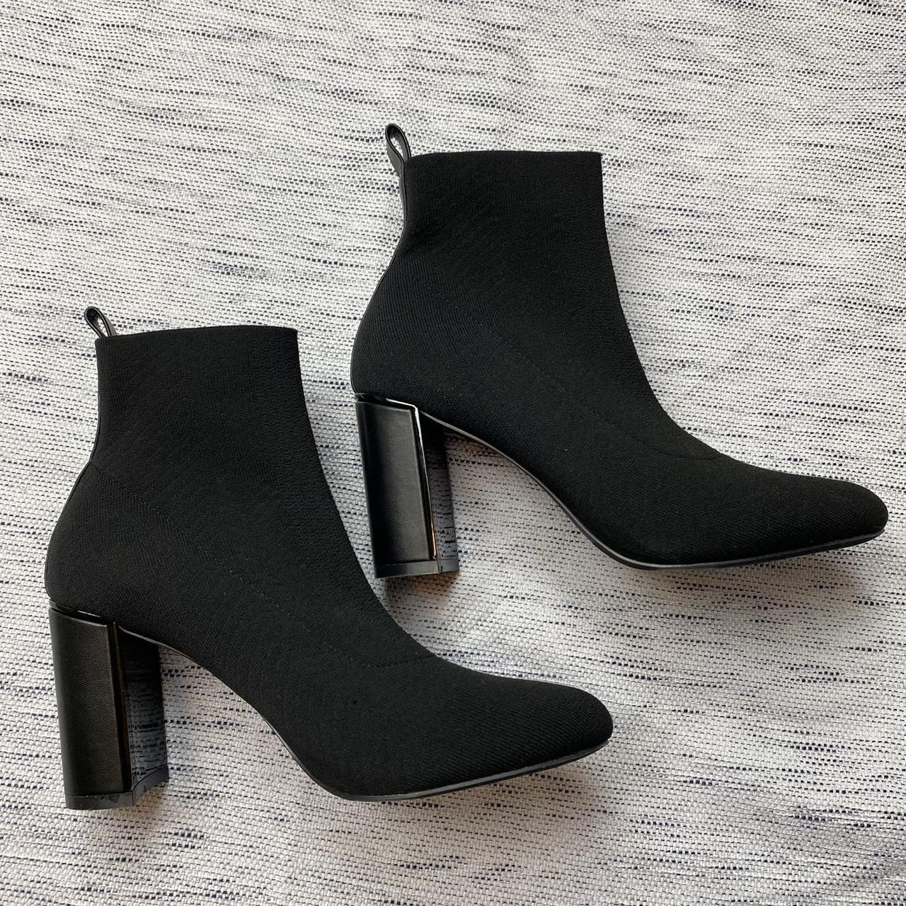 BCBG Black Sock Type Block Heel Booties women s size. Depop