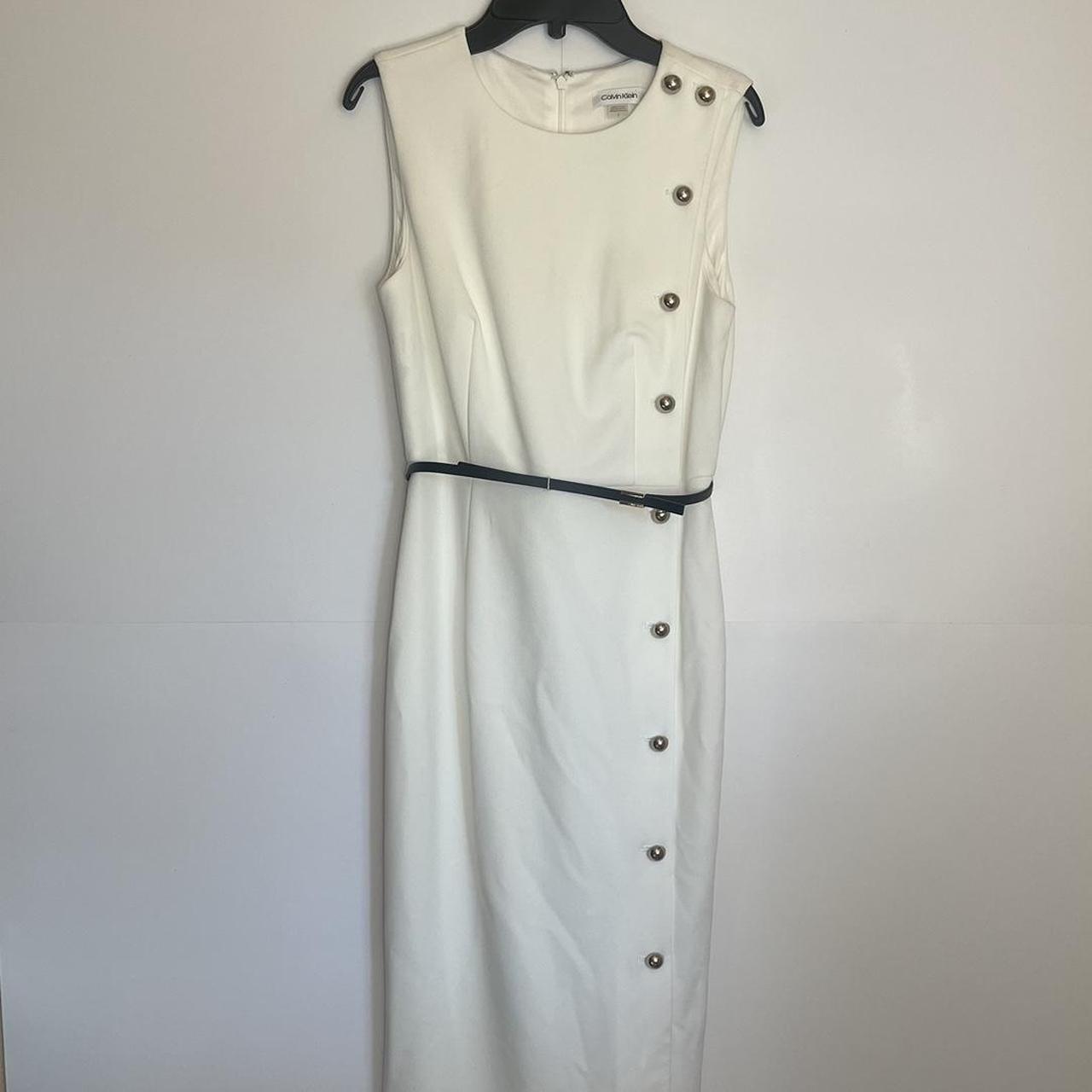 Brand new classic, white Calvin Klein dress with... - Depop