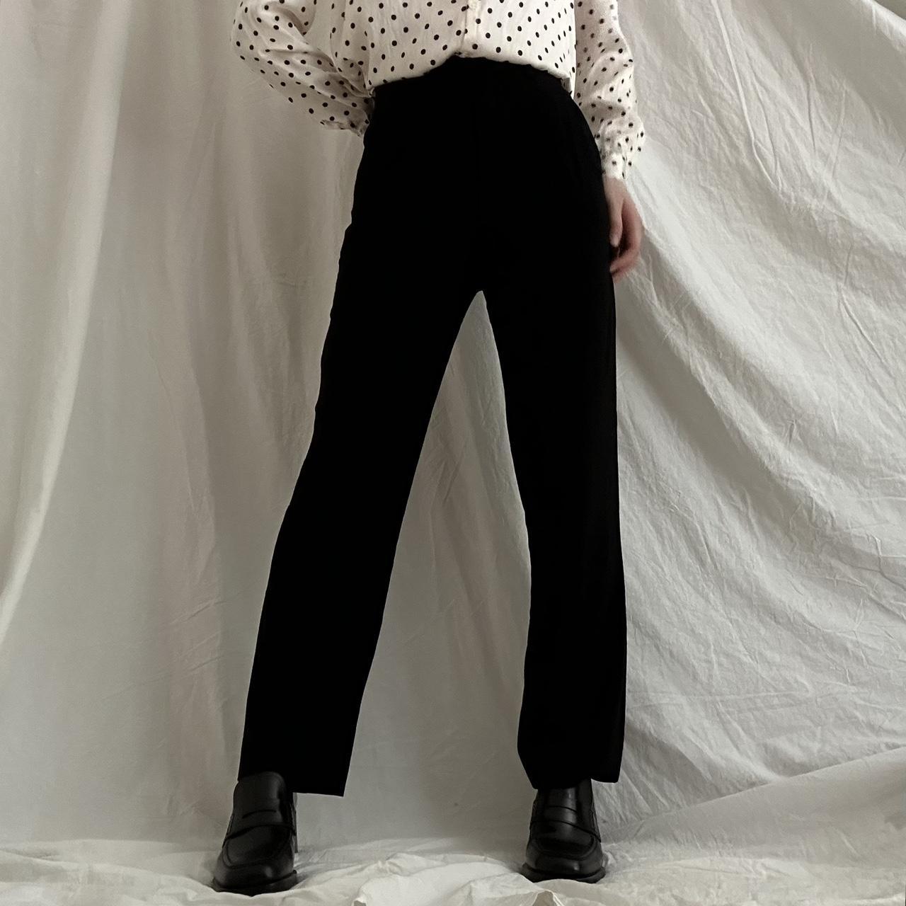 渡り幅C1980s Black straight slacks vintage old - スラックス