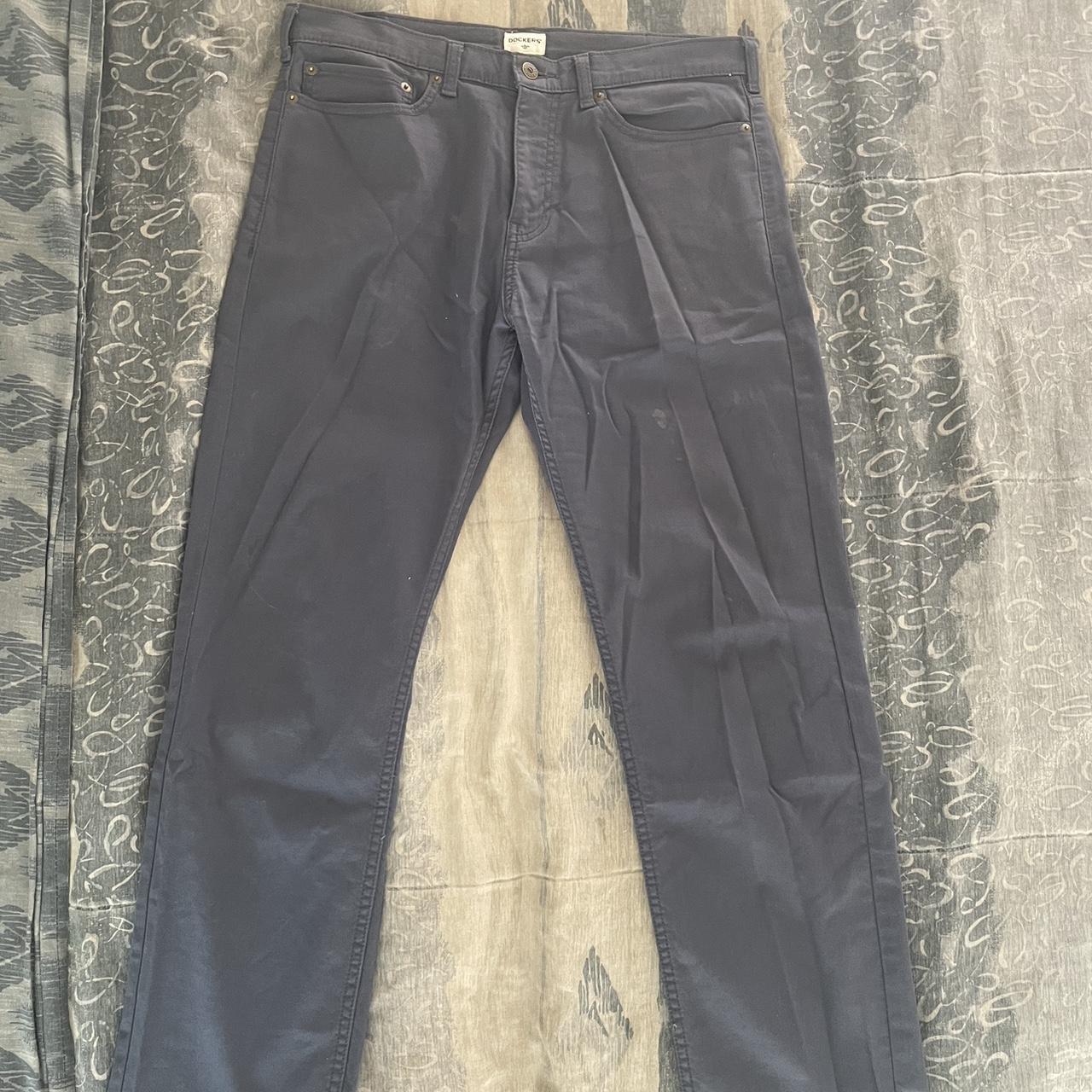 Grey Docker straight leg jeans. - Depop