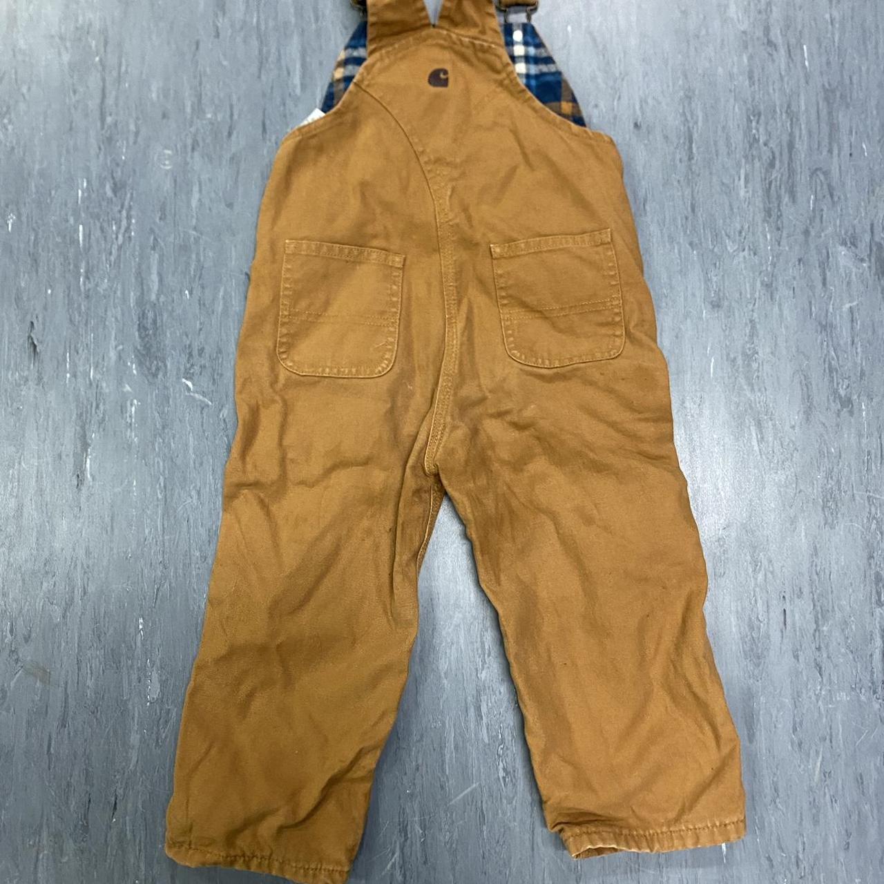 Kids Carhartt overalls w/ blue lining Size 3T Good... - Depop