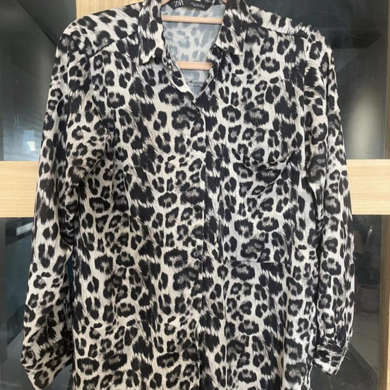 Zara leopard shirt Perfect condition, only worn... - Depop