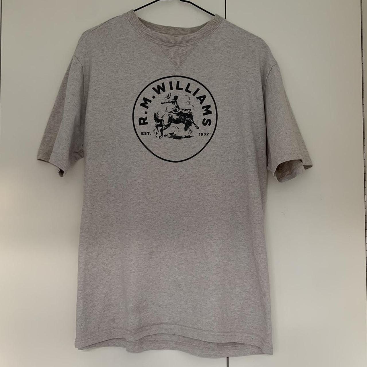 RM Williams T Shirt. Colour: Grey with black print... - Depop