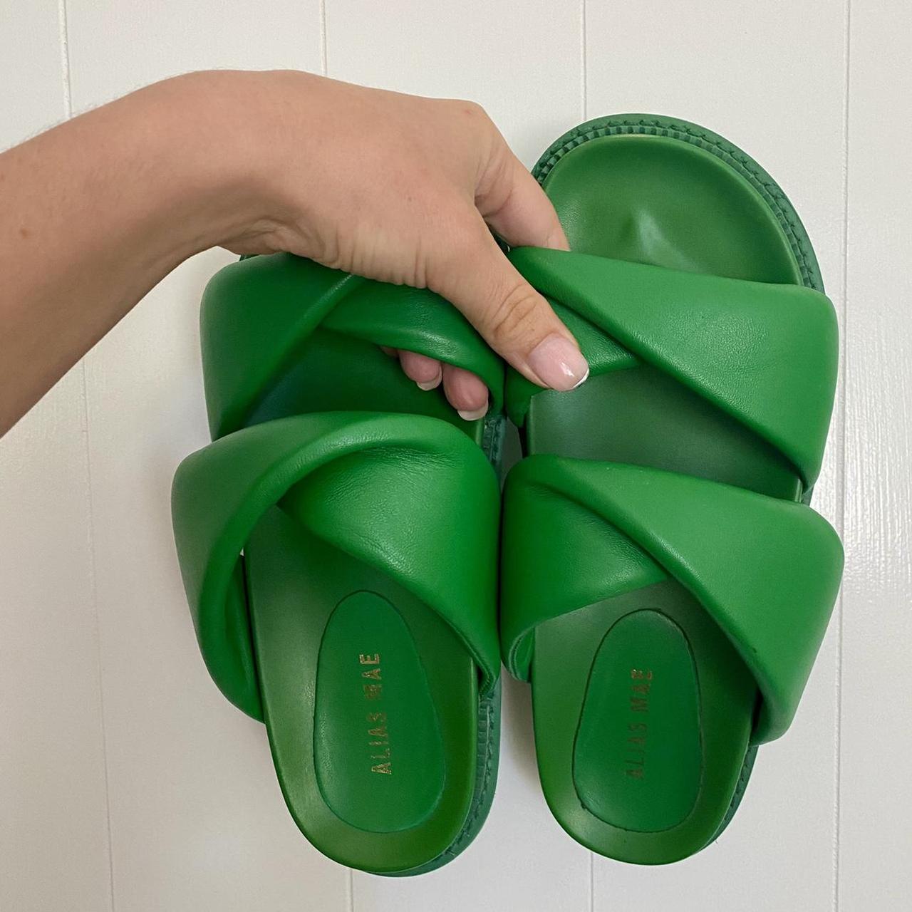 Alias Mae green slides Size 37 (Aus/US 6) Super... - Depop