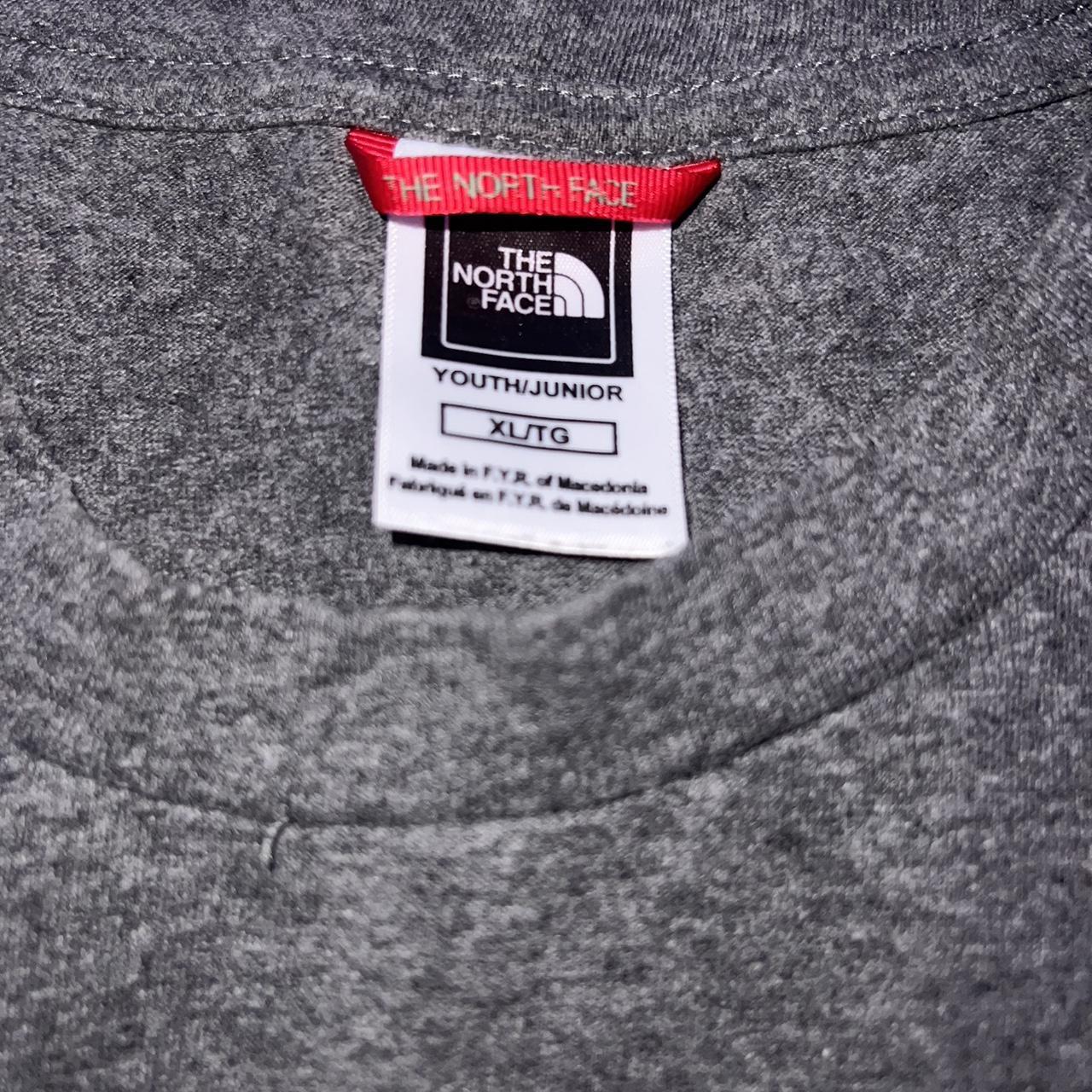 the north face grey junior t-shirt size xl - Depop