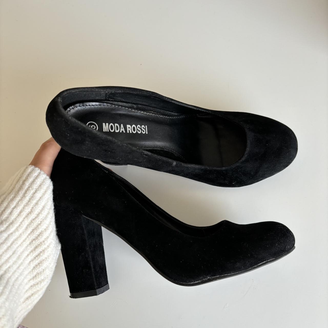 block heel suede shoes