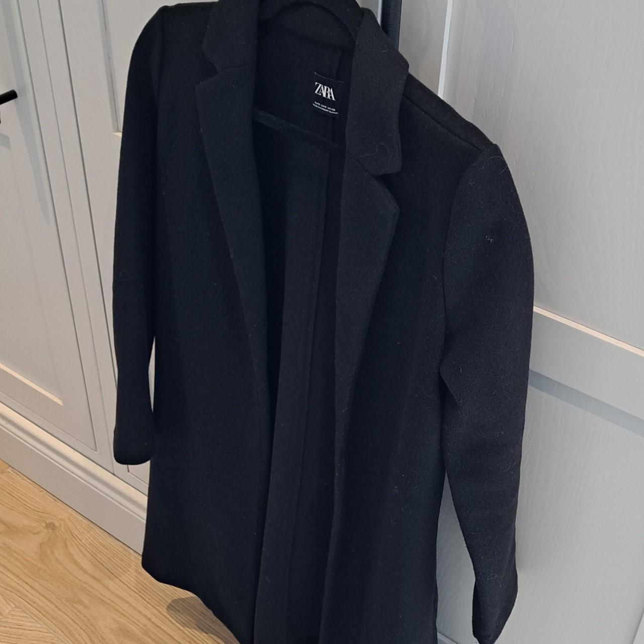Long black Zara coat. Size Small. Depop