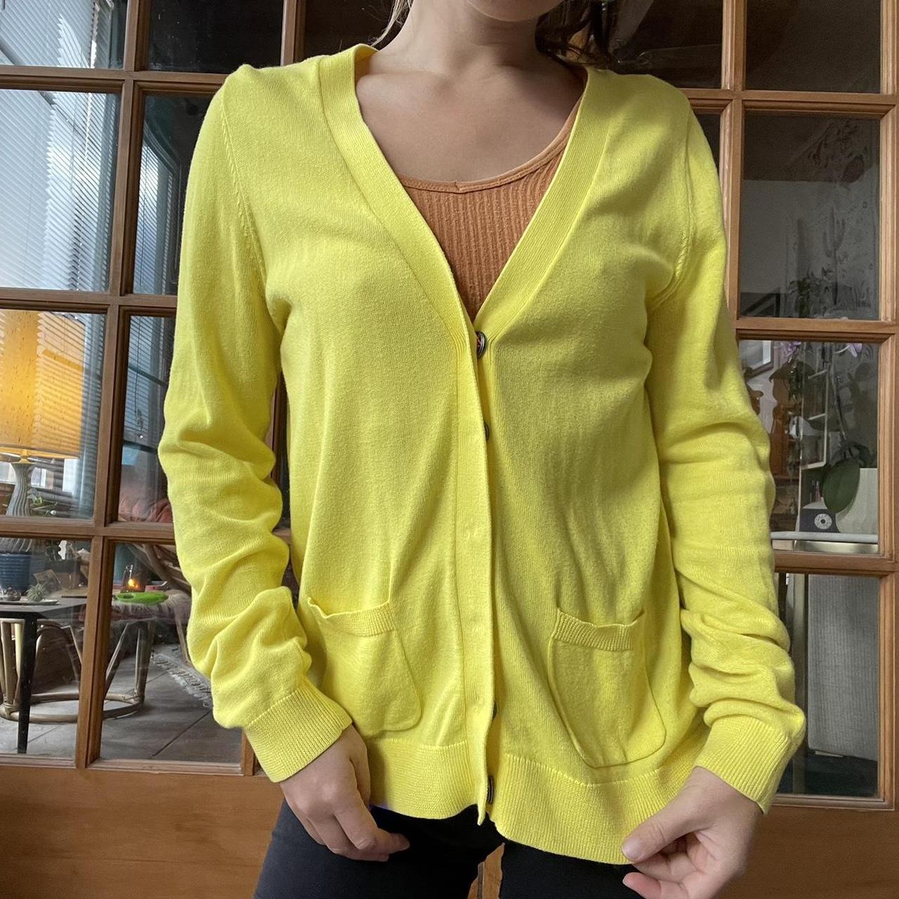 Ladies yellow cardigan clearance sweater