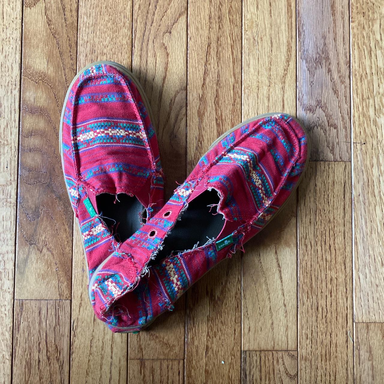 red sanuks never worn just been in my closet women s Depop