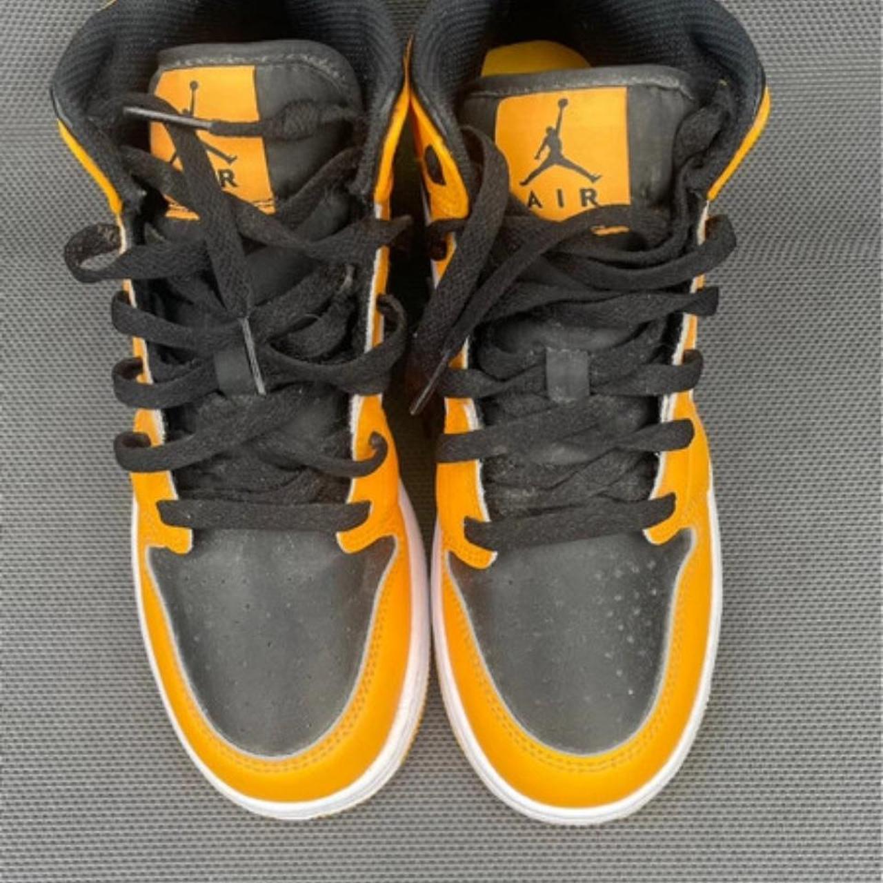 Nike yellow taxi mid Jordan 1s size UK 5