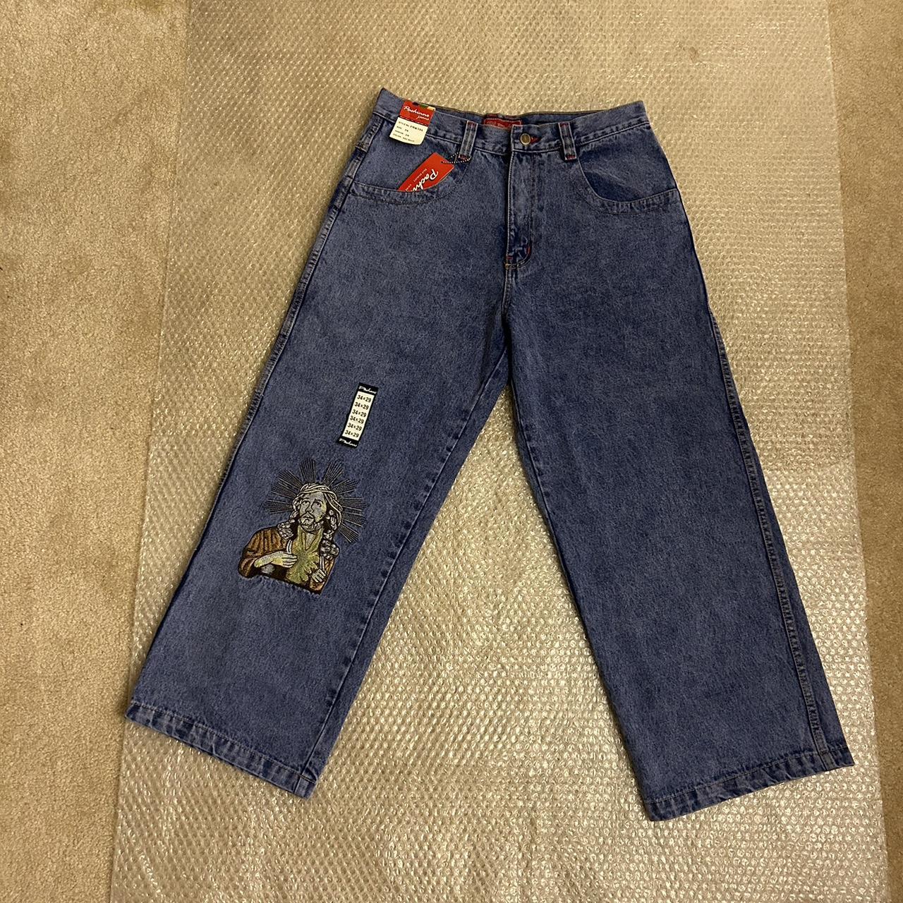 Vintage Pachinno Jeans Wide Leg Baggy Jeans Jesus... - Depop