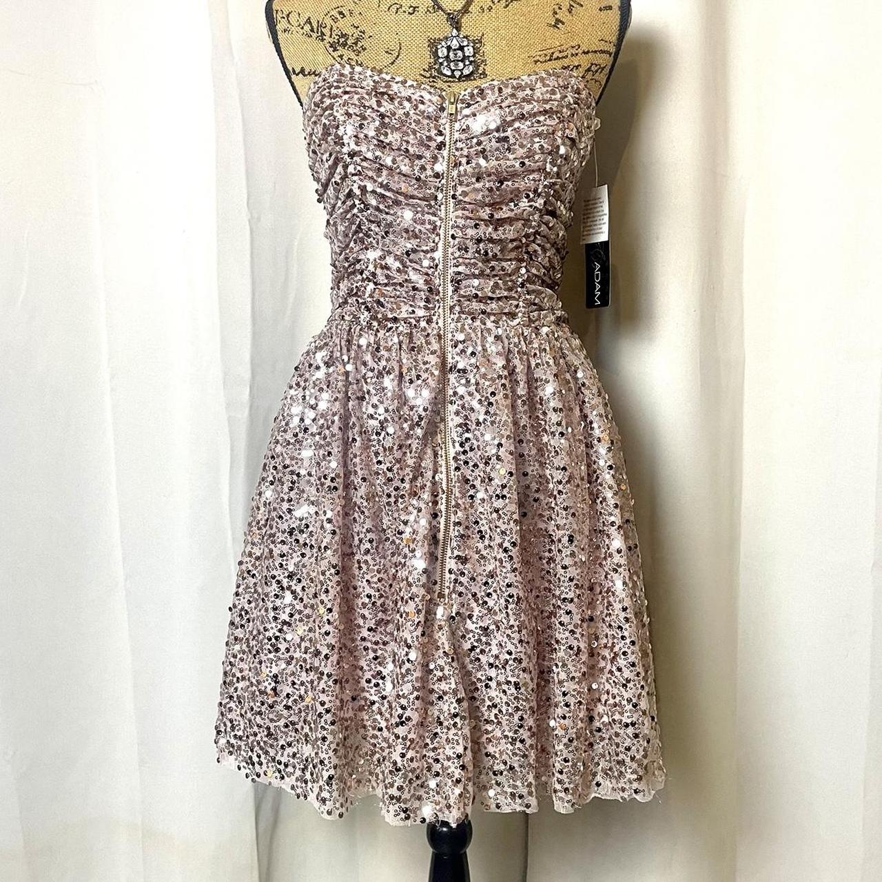 Betsy and adam top gold sequin dress