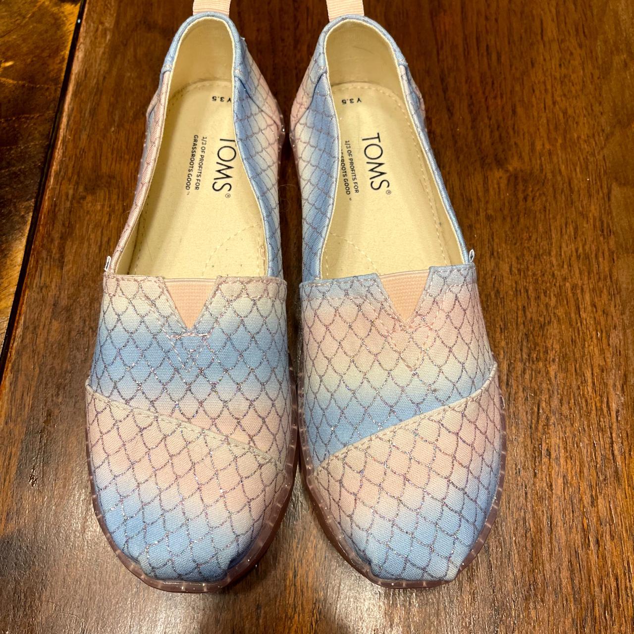 Toms pretty slip on girls mermaid shoes,