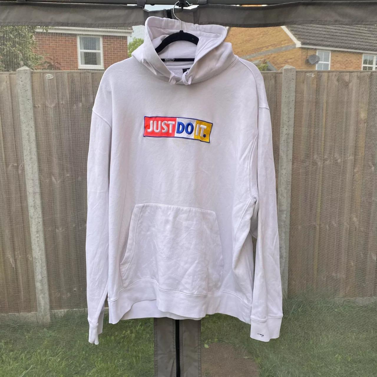 white just do it hoodie