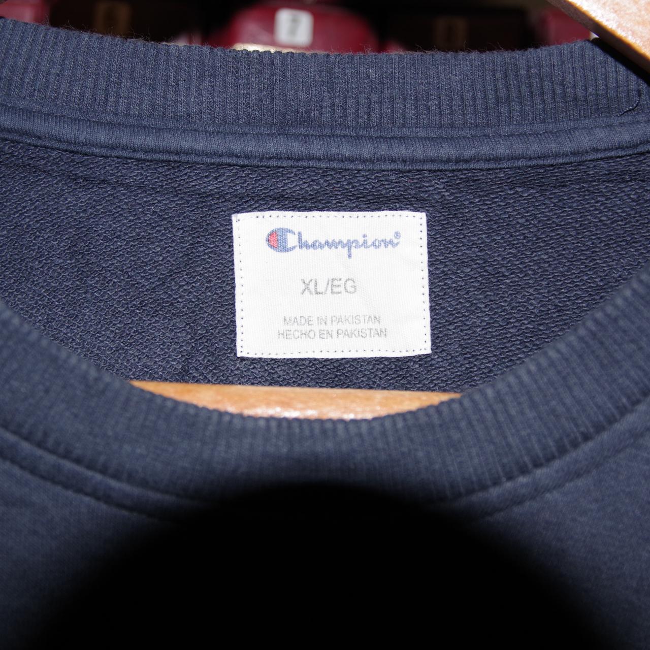 Champion Vintage Crew-Neck Jumper Navy XL. Jumper... - Depop