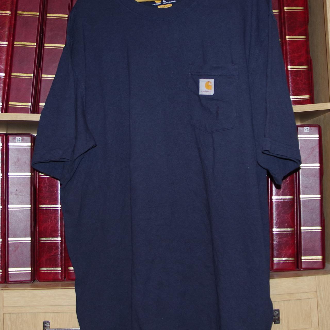 Carhartt T-Shirt with breast pocket Navy Blue Mens... - Depop