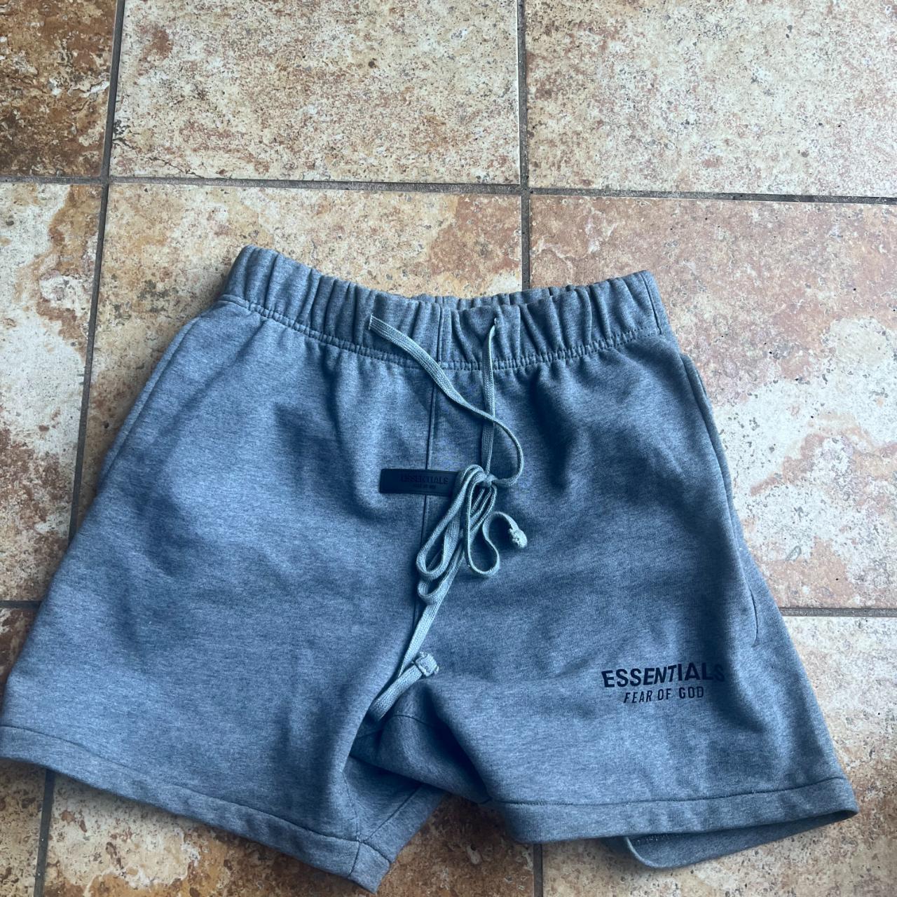 Essentials Fear of God shorts Smoke Grey Size S fits... - Depop