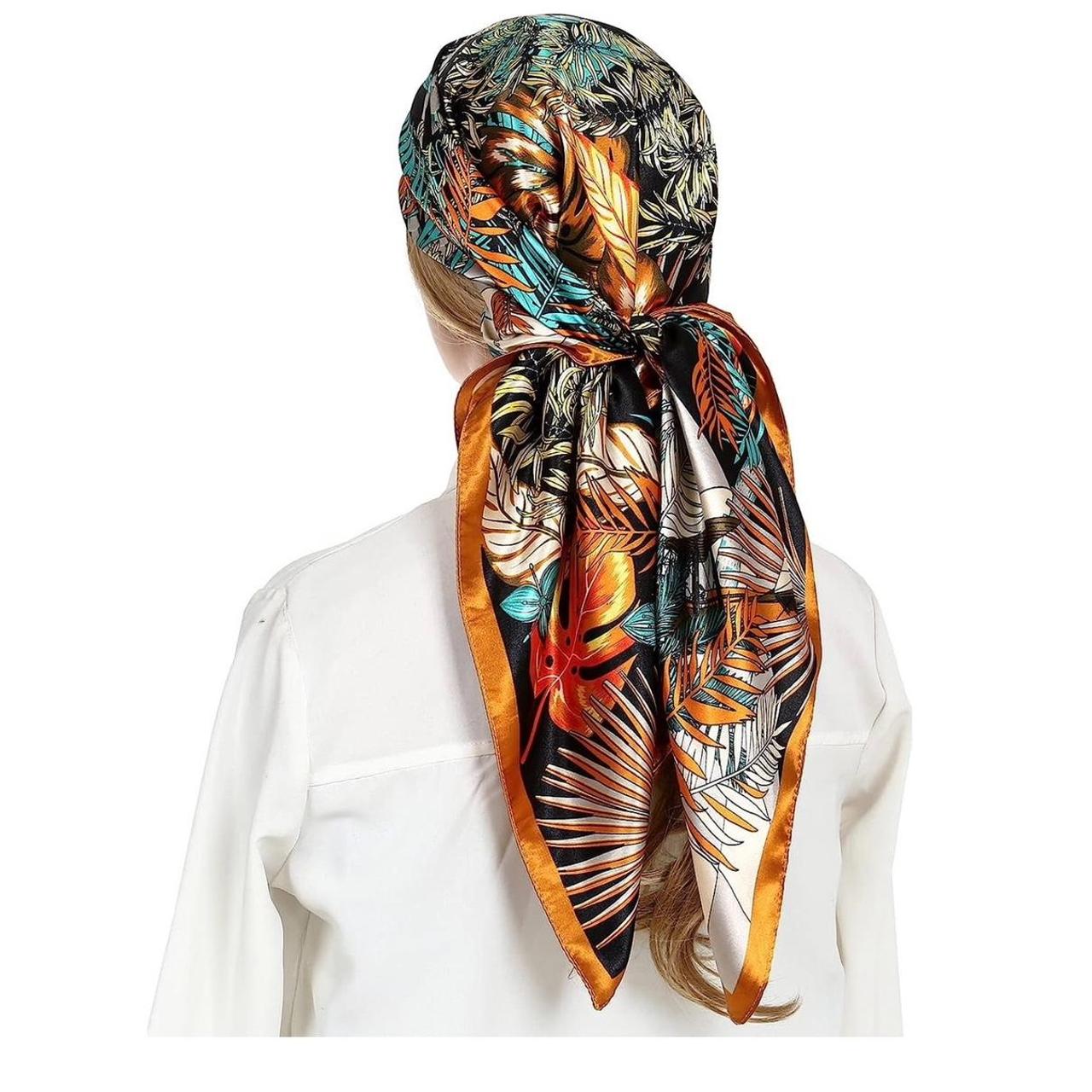 RIIQIICHY Head Scarf for Women Like Silk Satin Scarf... Depop