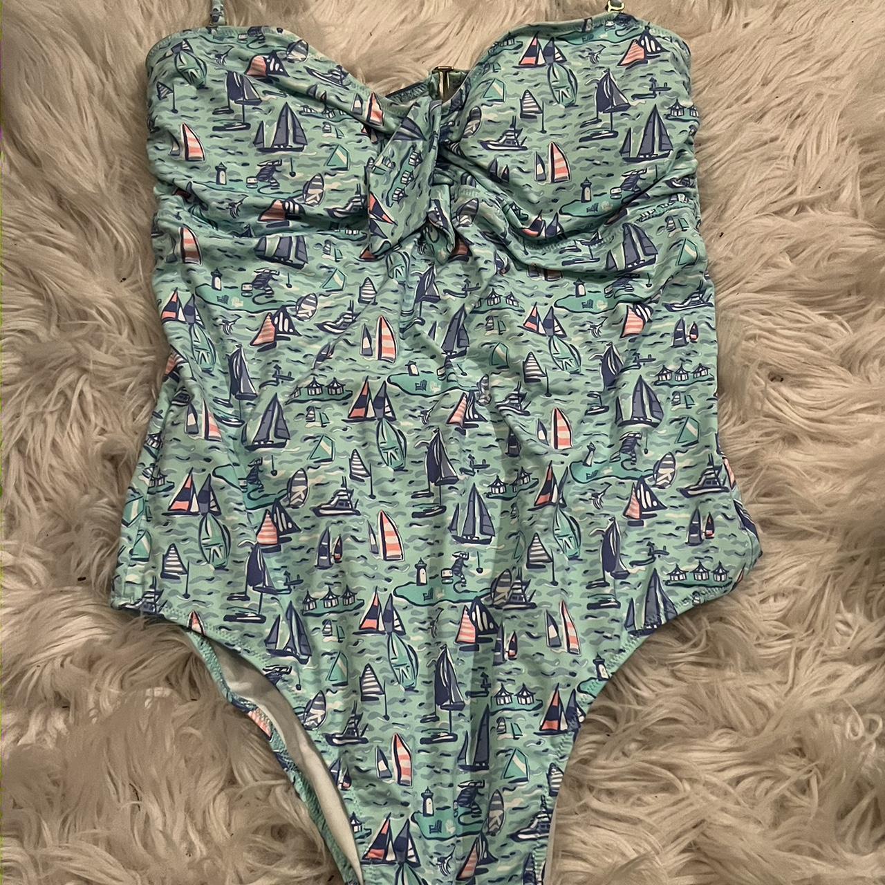 vineyard vines sailboat swimsuit one piece built in... Depop