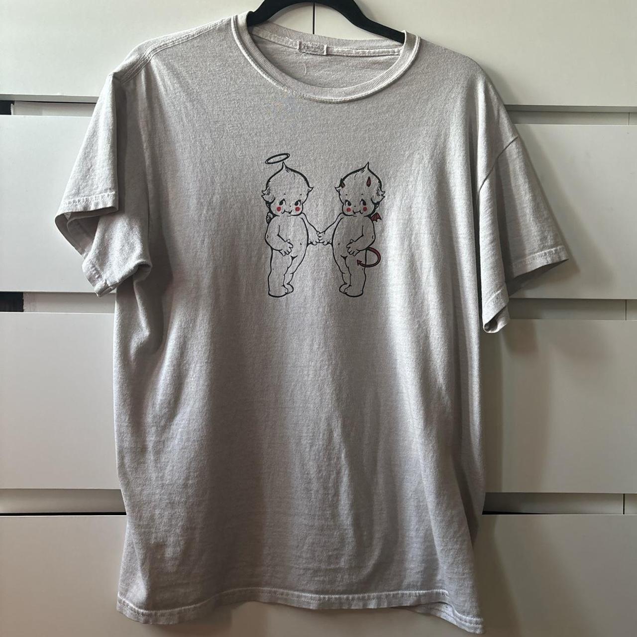 brandy melville devil and angel tee shirt... - Depop