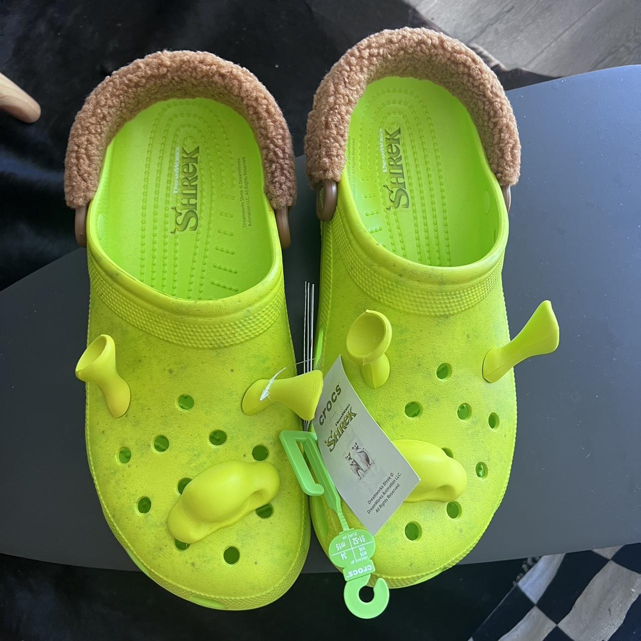 Brand New- never used Shrek Crocs Size 16 mens - Depop
