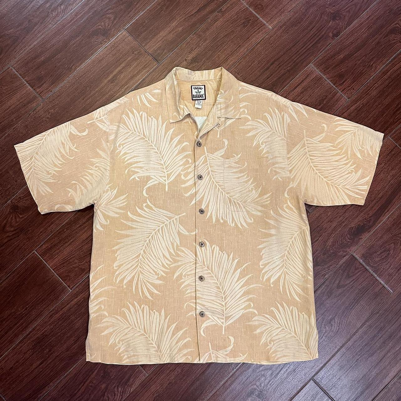 Tommy Bahama Shirt Beige Hawaiian Silk Floral Island... - Depop