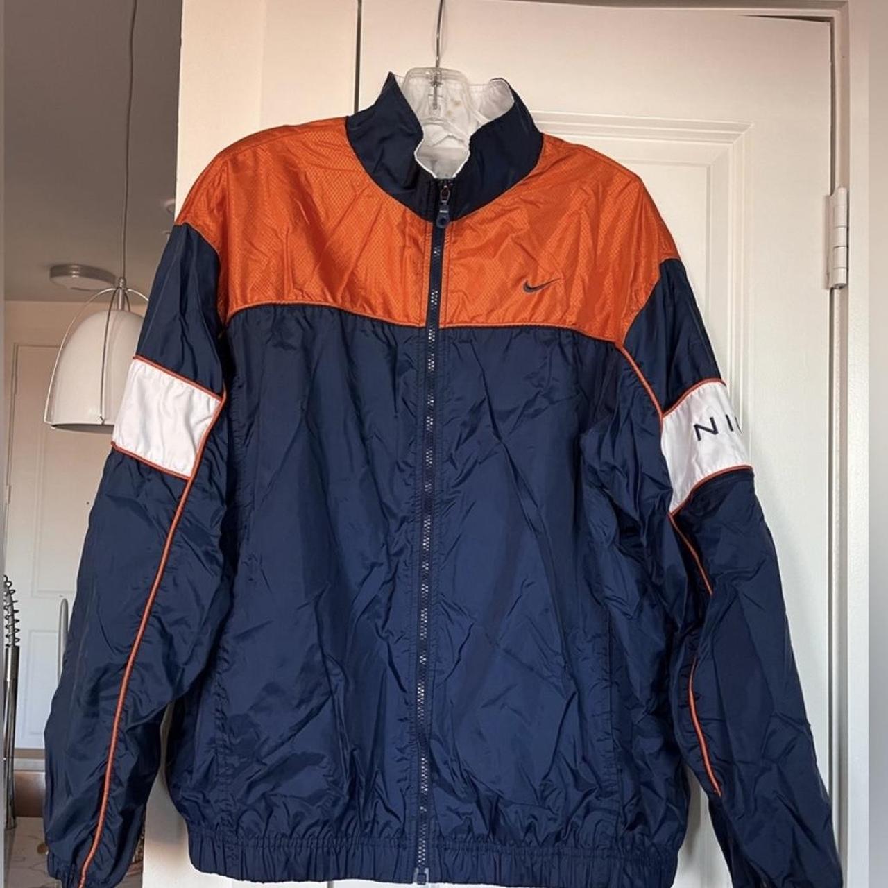 nike windbreaker orange blue