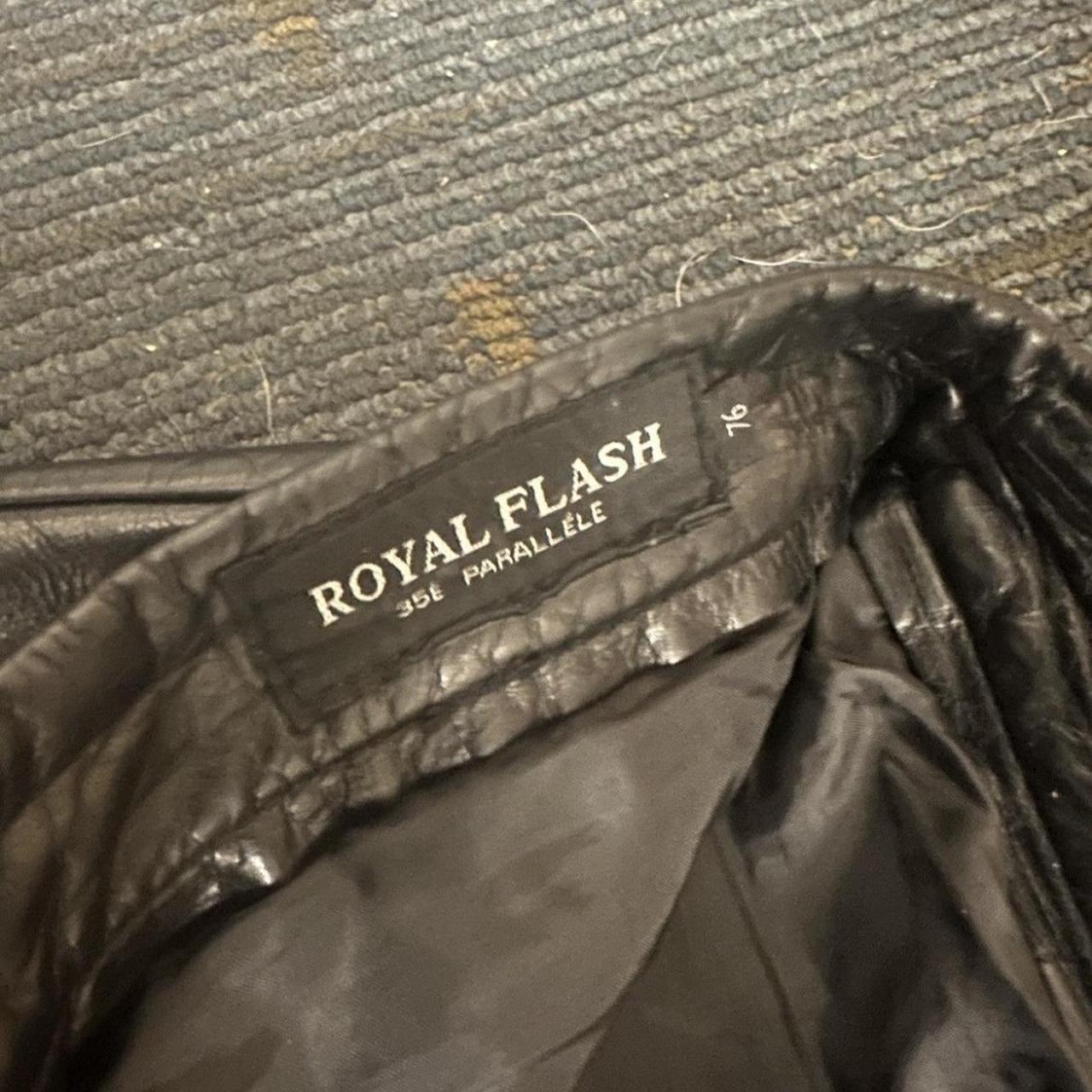 Royal Flash Straight-Leg Leather Pants, A beautiful...