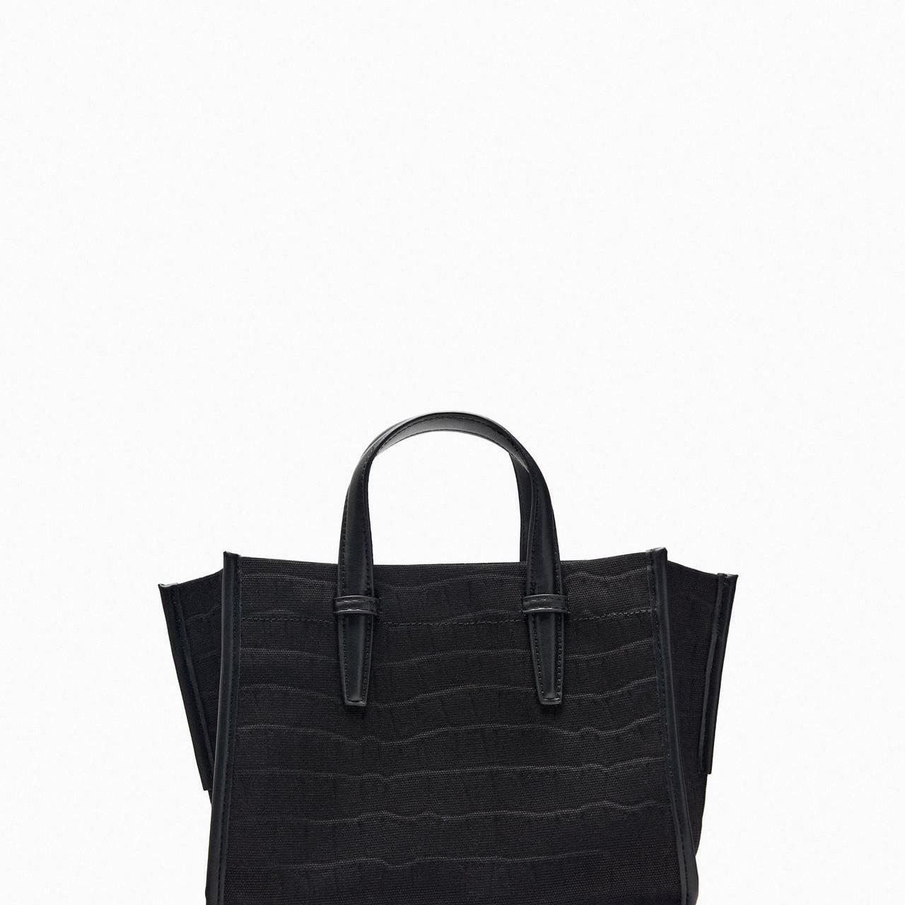Zara Croco Shopper Zara Black Mini Croc Tote Bag Brand Brand New Depop