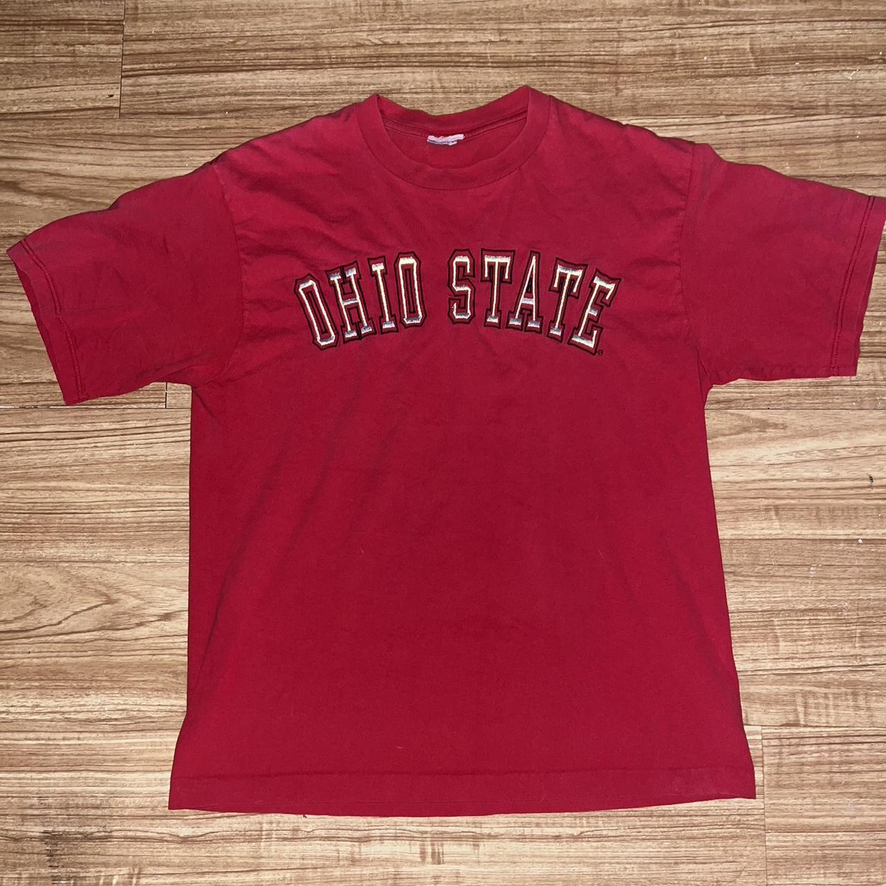 Vintage, double stitching “Ohio State” short sleeve... - Depop