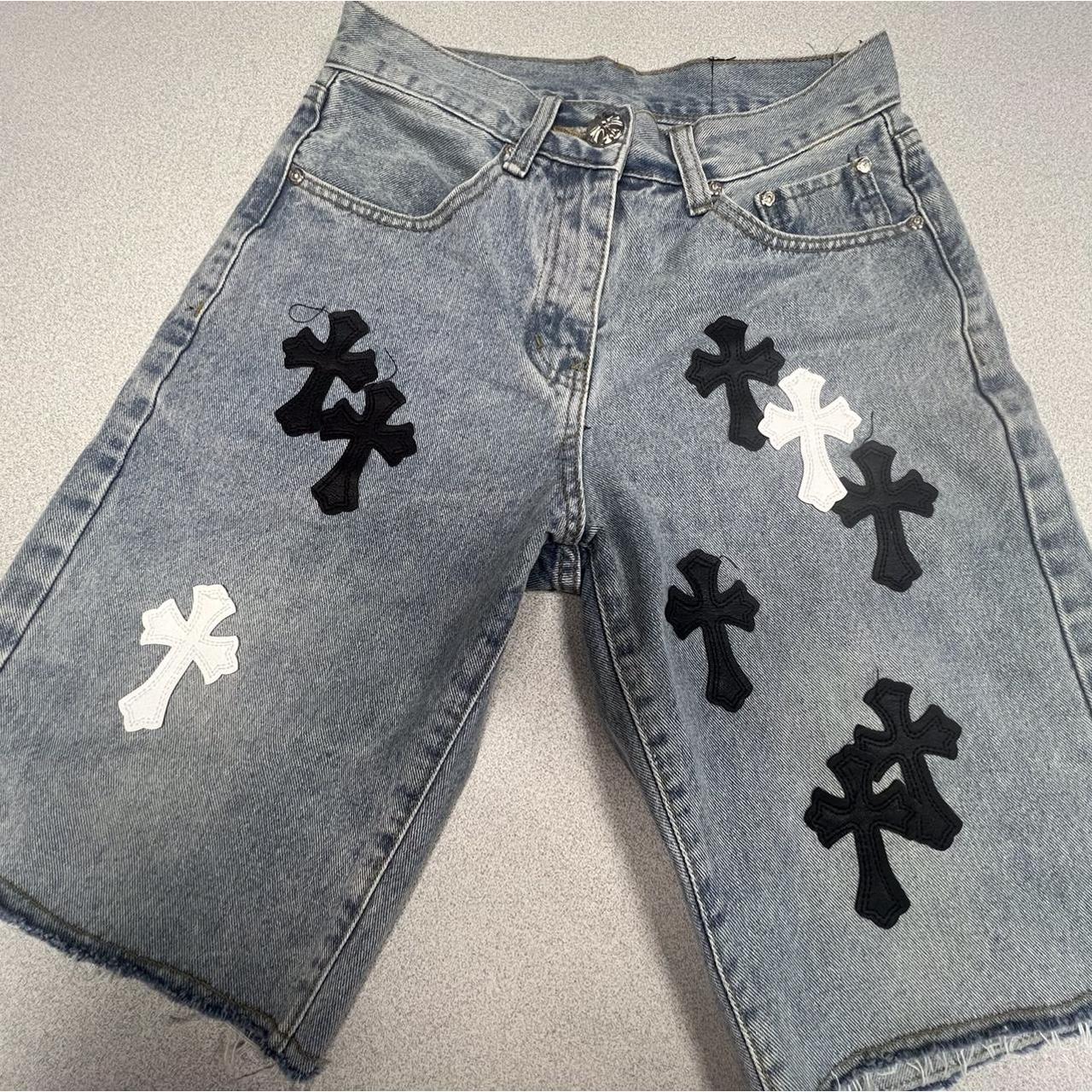chrome-hearts-cross-denim-jean-shorts-depop
