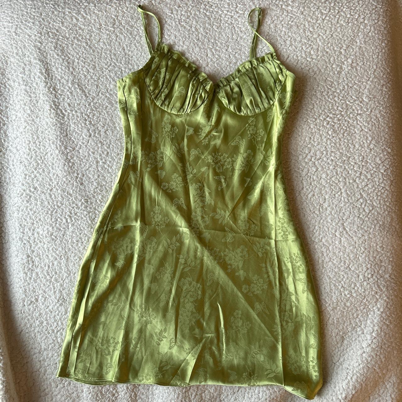 L.A. Hearts Light Green Dress with flower/butterfly... - Depop