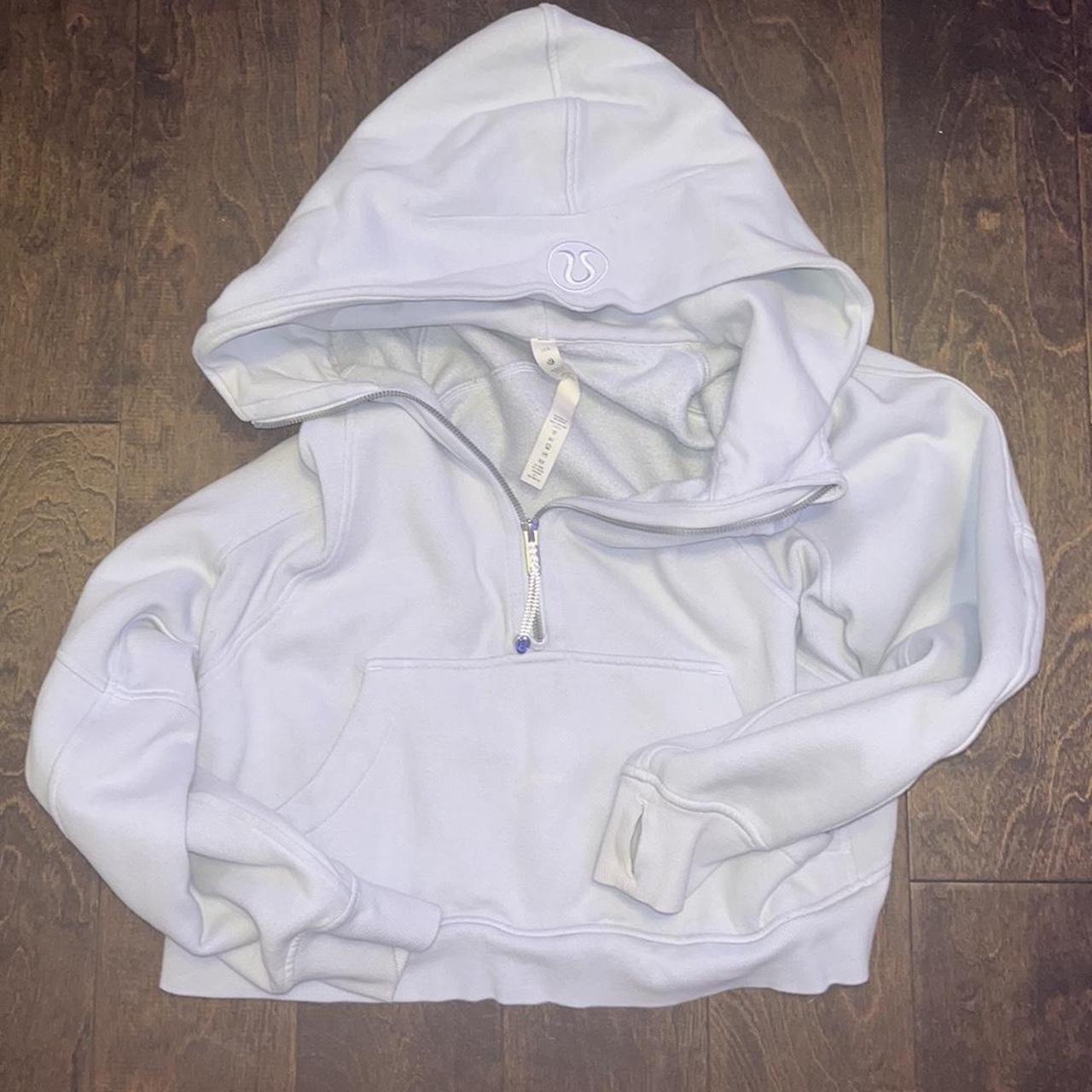 lululemon quarter zip cropped scuba pastel blue... Depop