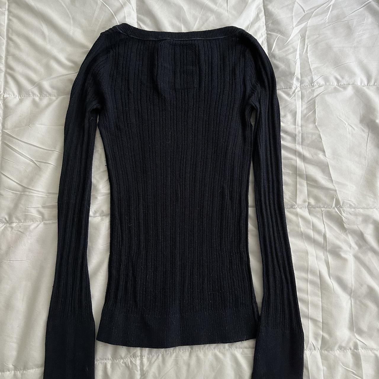 Vintage 2000s Hollister Navy Scoop Neck Knit... - Depop