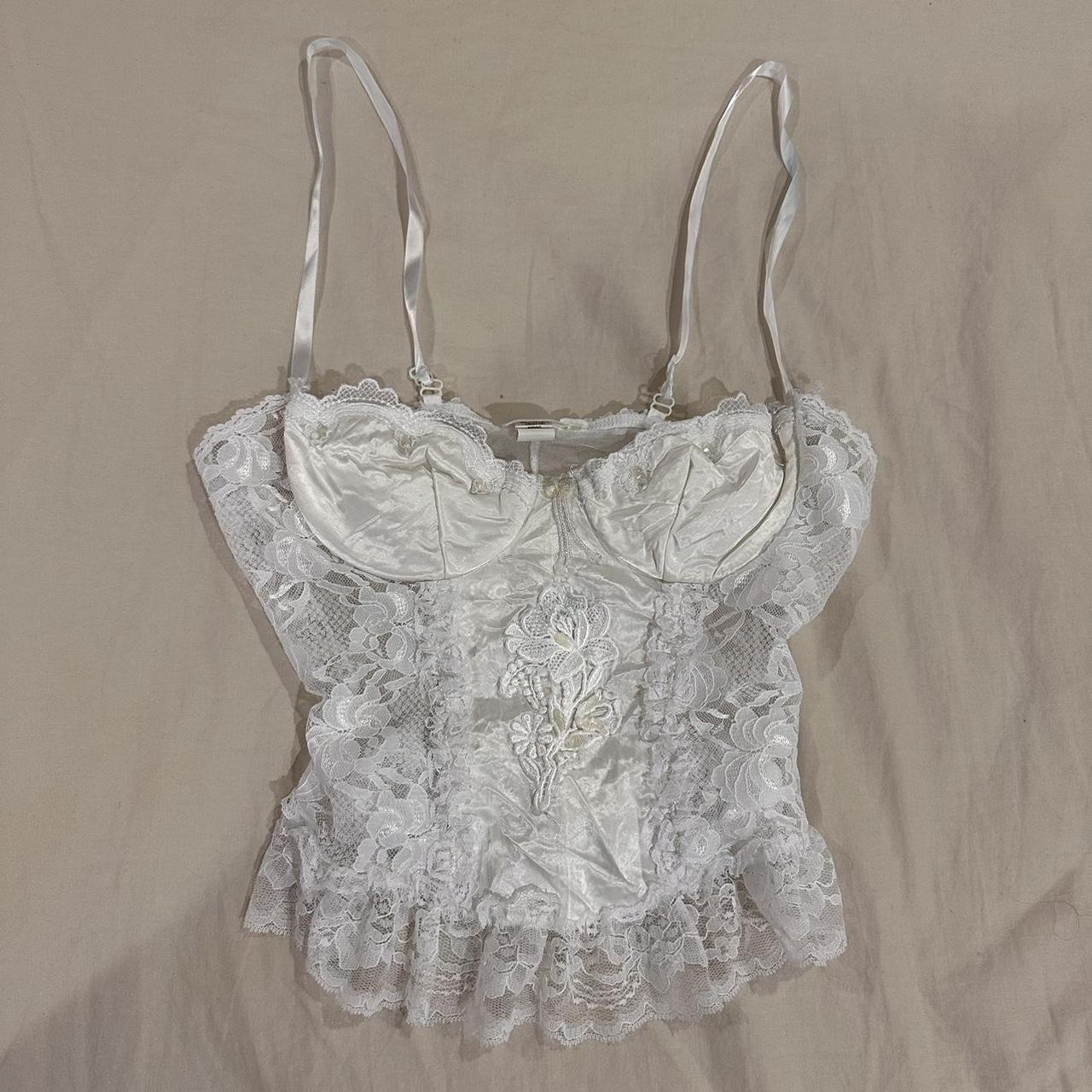frederick’s of hollywood white bedazzled lingerie... - Depop