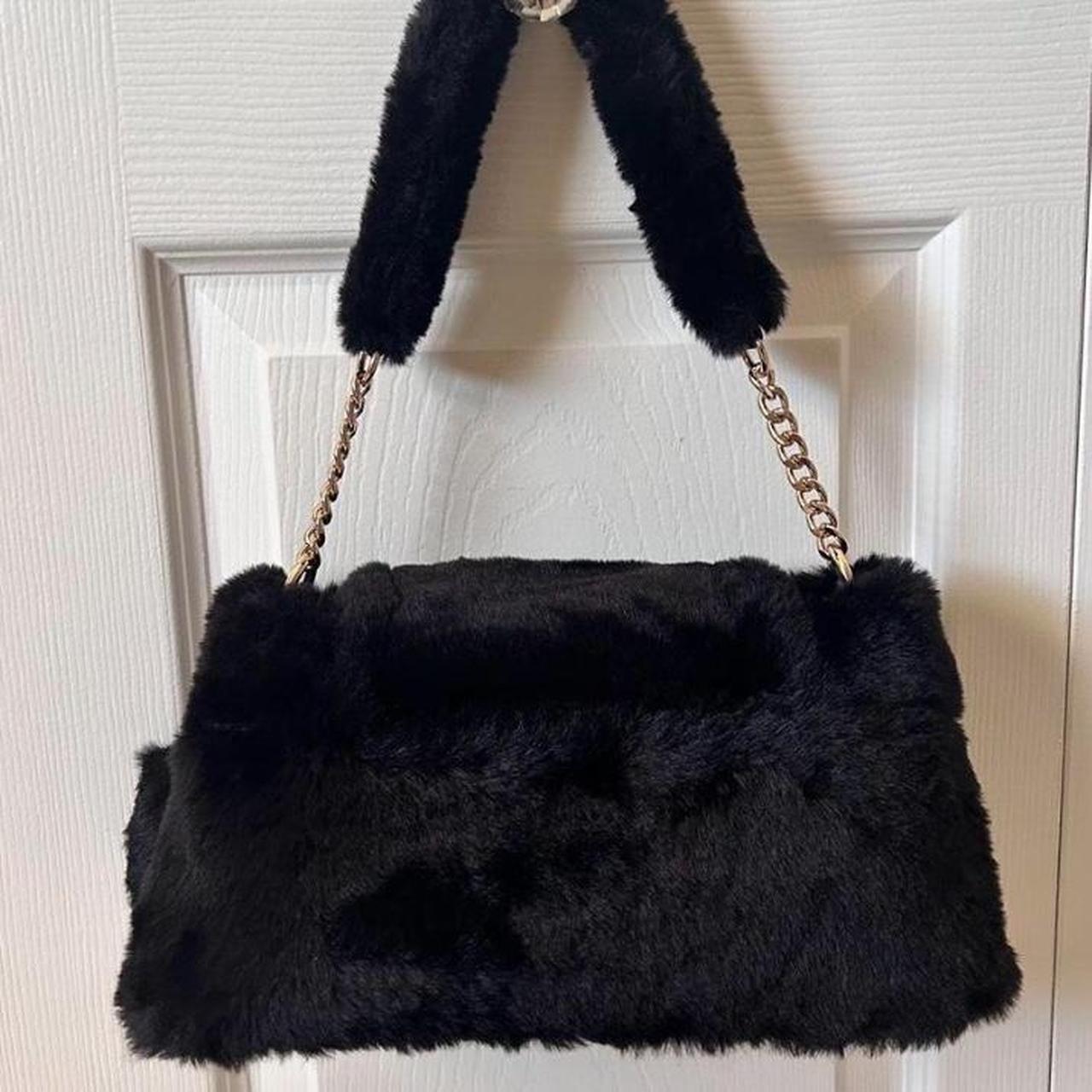 Juicy Couture Black Fluffy Shoulder Bag... - Depop