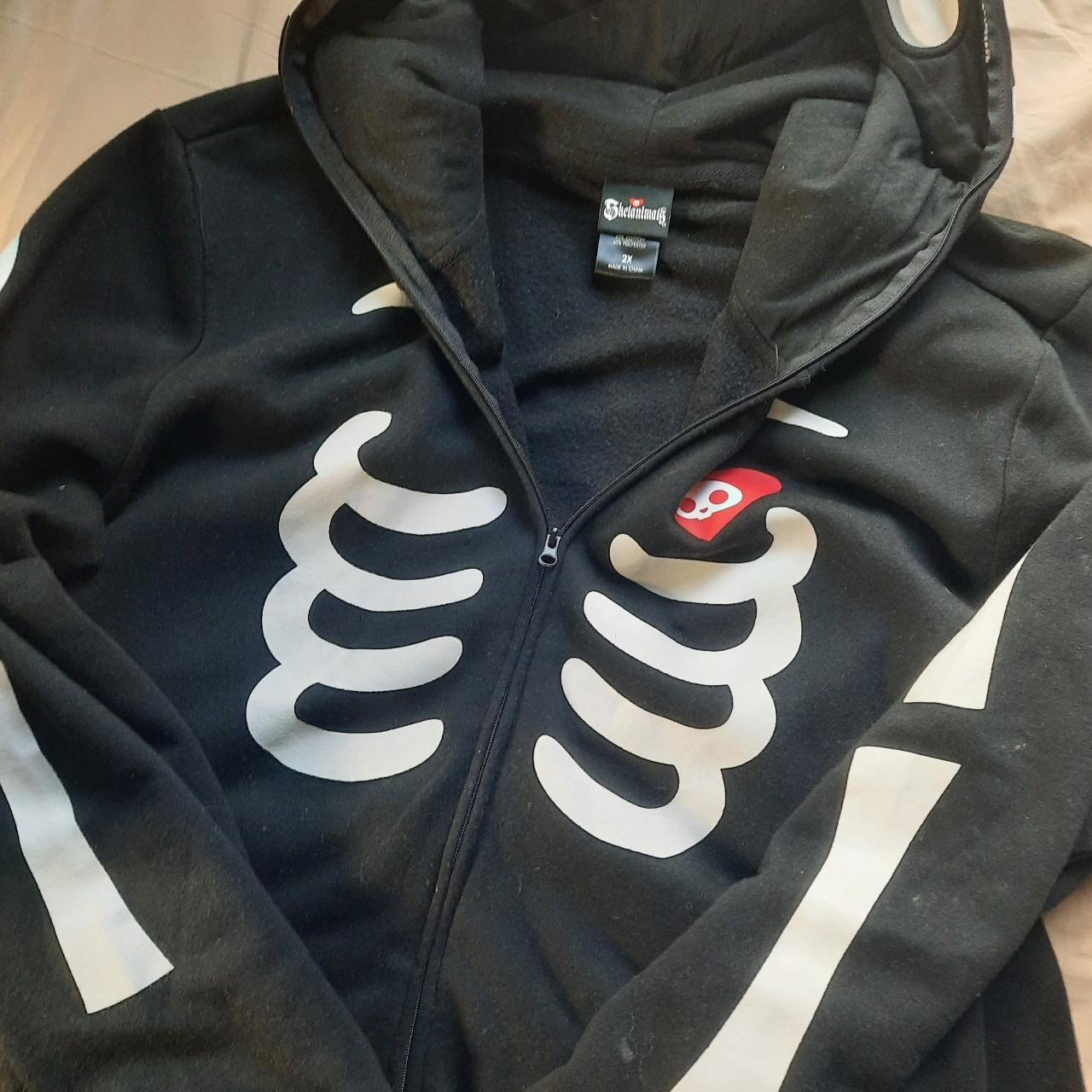 Skeleton hoodie zip up best sale hot topic