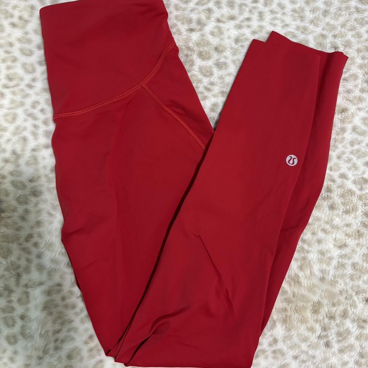 Dark red cheap lululemon leggings