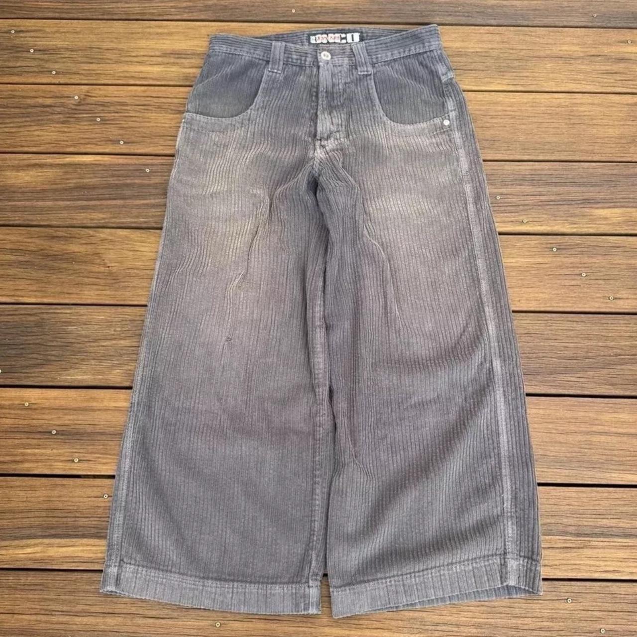 Like new grey corduroy jncos with silver logo, not | Depop Like new grey corduroy jncos with silver logo, not | Depop